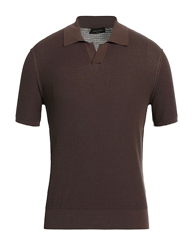 ROBERTO COLLINA Jumper Dark brown 100% Cotton