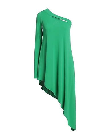 ERIKA CAVALLINI One-shoulder top Green 75% Acetate, 20% Polyamide, 5% Elastane