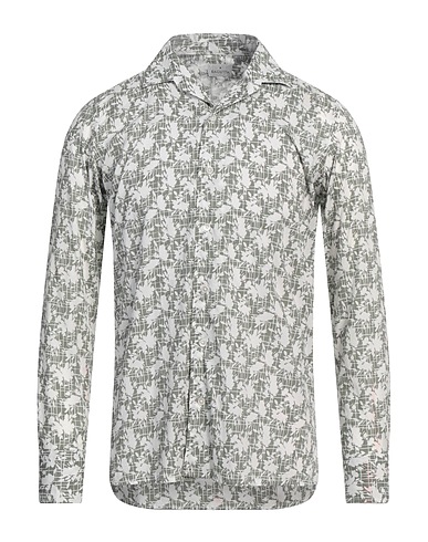 BAGUTTA Patterned shirt Sage green 100% Cotton