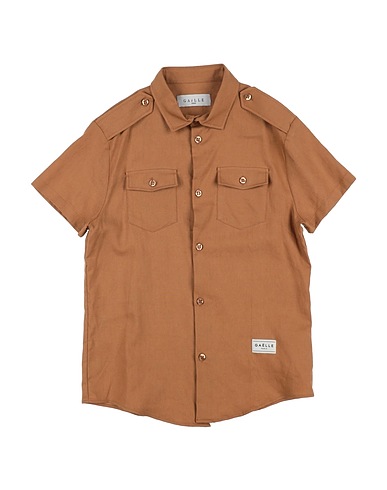 GAëLLE Paris Solid color shirt Camel 55% Viscose, 45% Linen