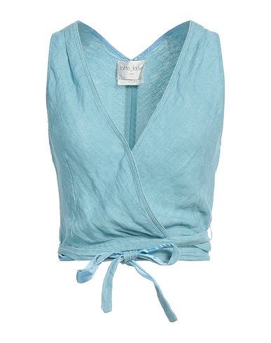 FORTE_FORTE Top Azul celeste 100% Lino