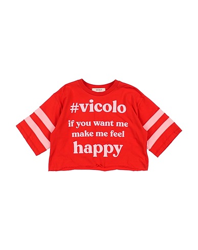 VICOLO T-shirt Tomato red 95% Cotton, 5% Elastane