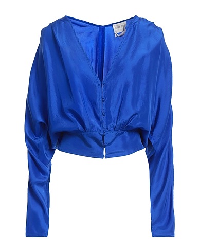 FORTE_FORTE Chemises et chemisiers de couleur unie Bleu 100% Soie