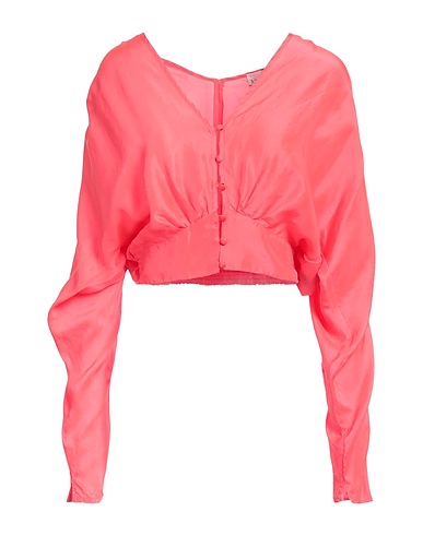 FORTE_FORTE Chemises et chemisiers de couleur unie Corail 100% Soie