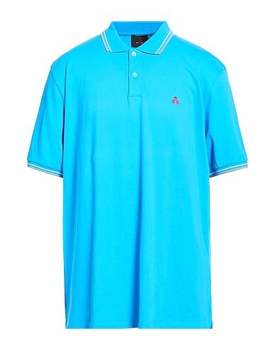 PEUTEREY Polo shirt Azure 96% Cotton, 4% Elastane
