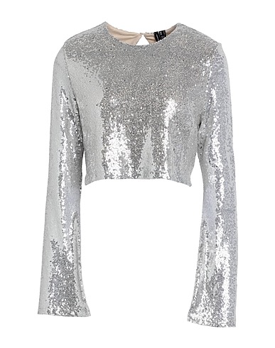VERO MODA Top Silver 97% Polyester, 3% Elastane