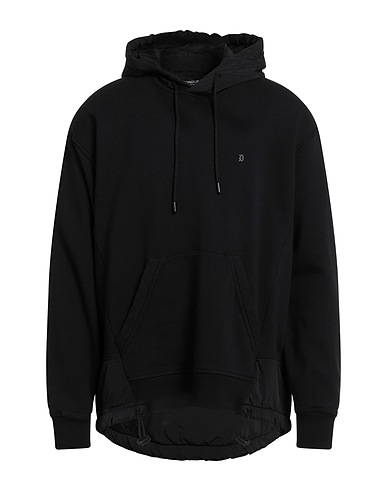 DONDUP Hooded sweatshirt Black 100% Cotton, Polyamide, Elastane