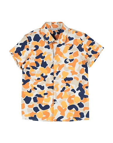 MANUEL RITZ Patterned shirt Orange 100% Cotton