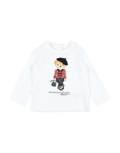 POLO RALPH LAUREN T-shirt Polo Bear Jersey Long-Sleeve Tee
 White 100% Cotton