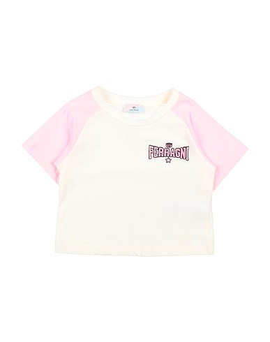 CHIARA FERRAGNI T-shirt Κρεμ 100% Βαμβάκι