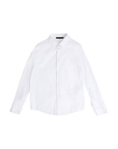 DANIELE ALESSANDRINI Solid colour shirt White 72% Cotton, 25% Polyamide, 3% Elastane