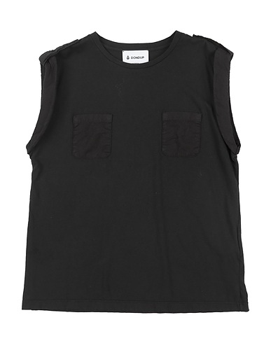 DONDUP Tank top Black 100% Cotton, Polyester, Elastane