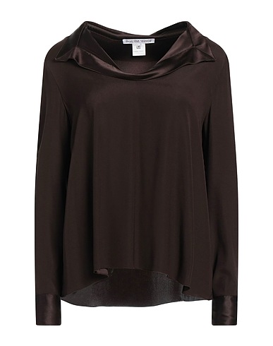 STEPHAN JANSON Top Dark brown 94% Silk, 6% Elastane