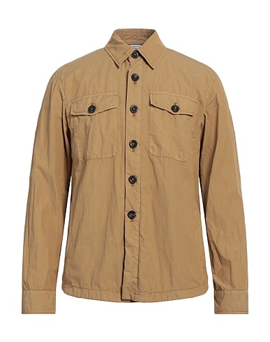 MANUEL RITZ Camicia tinta unita Cammello 69% Cotone, 31% Poliammide