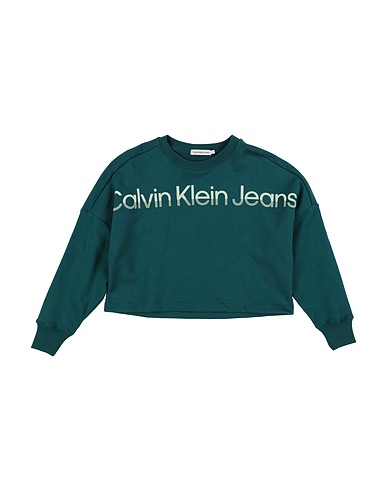 CALVIN KLEIN JEANS Sweatshirt Deep teal 100% Cotton, Elastane