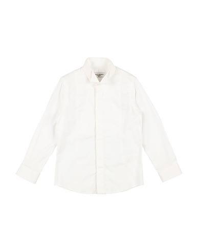 PAOLO PECORA Solid colour shirt White 97% Cotton, 3% Elastane