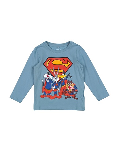 NAME IT® T-shirt Μπλε παστέλ 95% Βαμβάκι, 5% Ελαστάνη