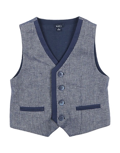 BABY A. Waistcoat Navy blue 51% Cotton, 49% Linen