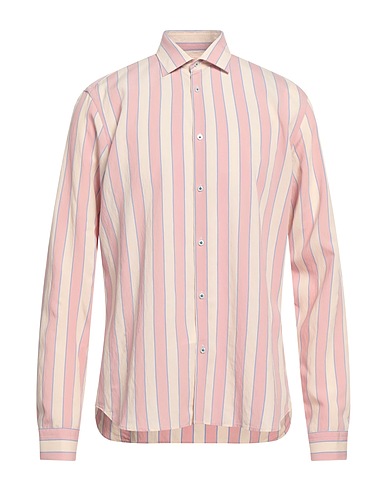 MANUEL RITZ Striped shirt Pink 89% Viscose, 11% Polyamide