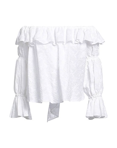 CC BY CAMILLA CAPPELLI Top spalle scoperte Bianco 100% Cotone