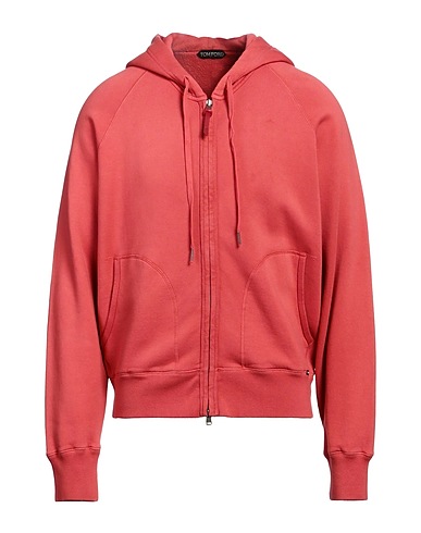 TOM FORD Hooded sweatshirt Coral 100% Cotton, Lambskin