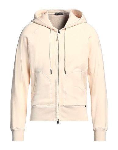 TOM FORD Hooded track jacket  Cream 100% Cotton, Lambskin