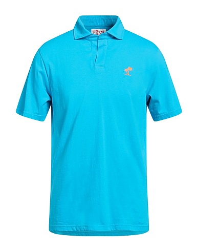 MC2 SAINT BARTH Polo shirt Azure 100% Cotton