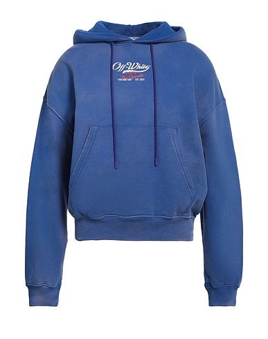 OFF-WHITE™ Hooded track jacket  Blue 100% Cotton, Elastane