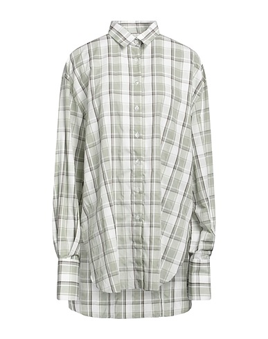 FINAMORE 1925 Checked shirt Sage green 84% Cotton, 16% Linen