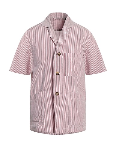LARDINI Striped shirt Brick red 100% Cotton