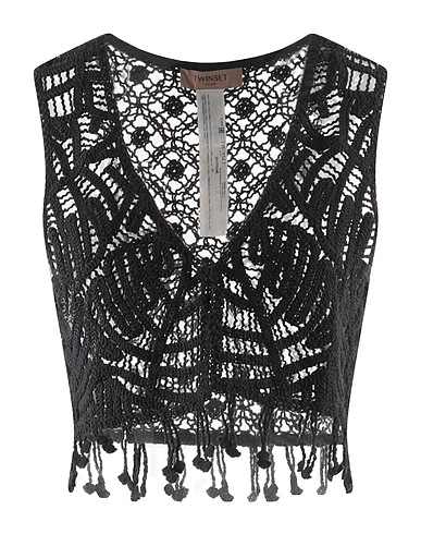 TWINSET Top Nero 100% Cotone