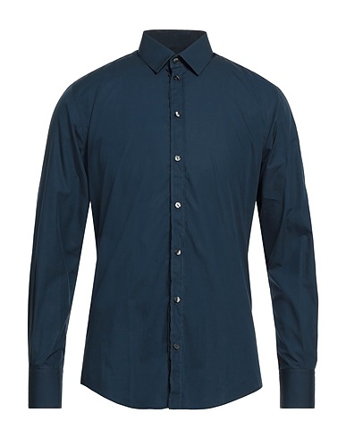 DOLCE&GABBANA Chemise de couleur unie Bleu pétrole 100% Coton