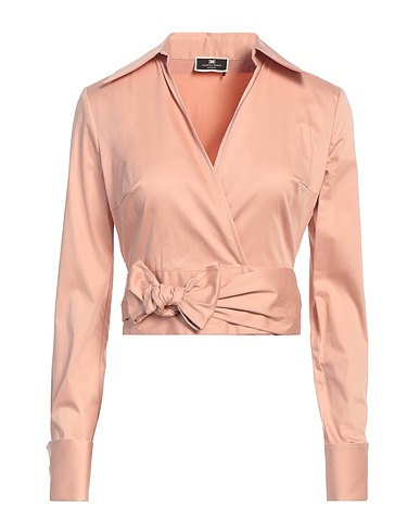 ELISABETTA FRANCHI Solid colour shirts & blouses Blush 98% Cotton, 2% Elastane