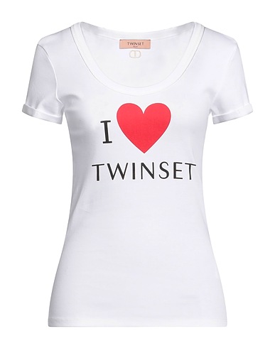 TWINSET T-shirt Λευκό 100% Βαμβάκι, Βισκόζη