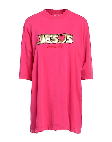 VETEMENTS Basic T-Shirt Fuchsia 100% Baumwolle