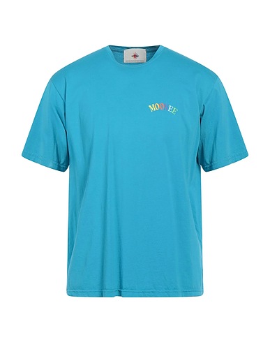 MOONEE T-shirt Azzurro 100% Cotone