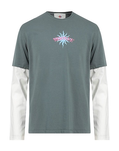 MOONEE T-shirt Grigio 100% Cotone