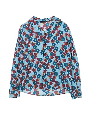 DANIELE ALESSANDRINI Patterned shirt Sky blue 100% Viscose