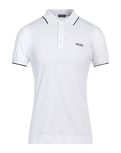 ZEGNA Polo Bianco 95% Cotone, 5% Elastan