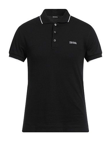 ZEGNA Μπλουζάκι Polo Μαύρο 95% Βαμβάκι, 5% Ελαστάνη