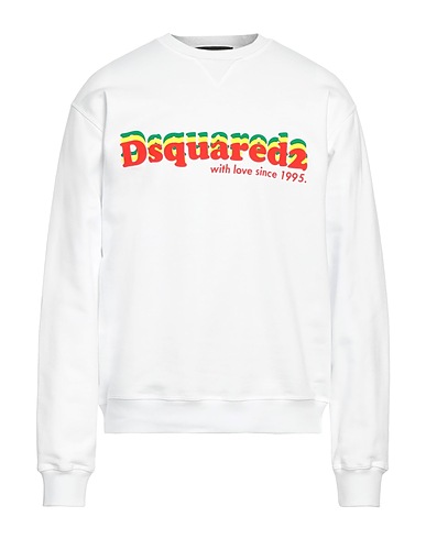 DSQUARED2 Felpa Bianco 100% Cotone, Elastan
