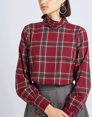 8 by YOOX Check Neck-Tie Blouse