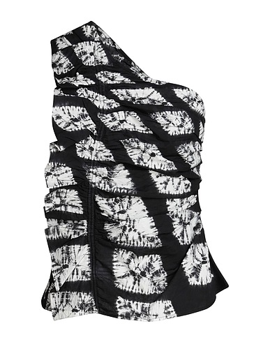 ULLA JOHNSON One-shoulder top Charcoal 100% Cotton