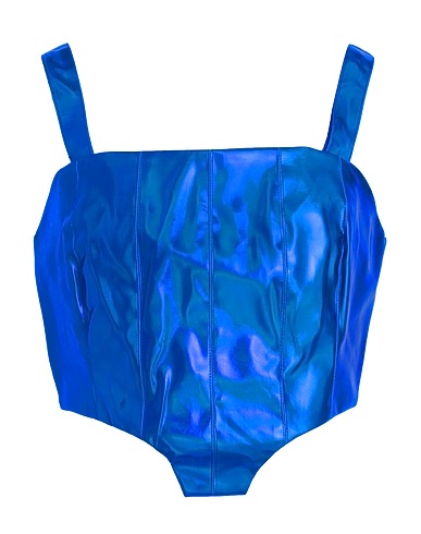 SOMETHINGNEW0803 Top Bright blue 100% Polyester, Polyurethane coated