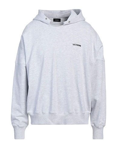 WE11 DONE Hooded track jacket  Light grey 100% Cotton