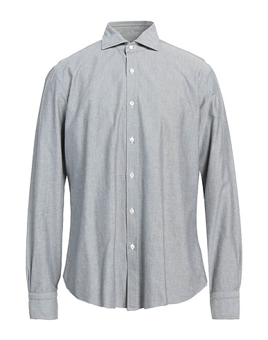 DANDYLIFE by BARBA Solid colour shirt Grey 100% Cotton