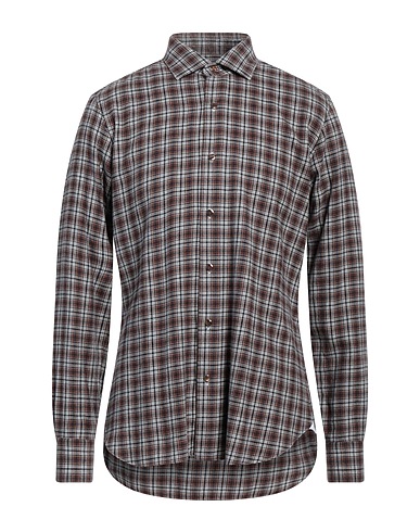DANDYLIFE by BARBA Kariertes Hemd Braun 100% Baumwolle