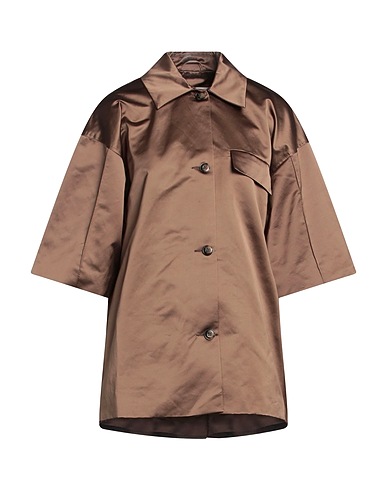 NANUSHKA Solid color shirts & blouses Bronze 63% Cotton, 37% Polyester