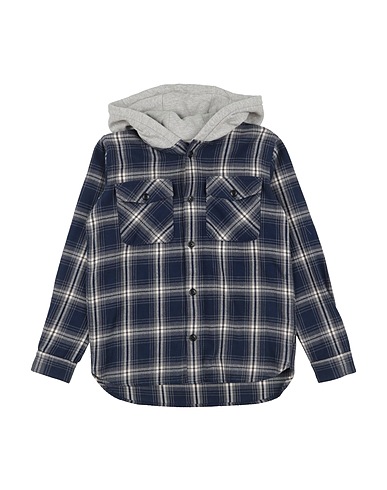 WOOLRICH Patterned shirt Navy blue 100% Cotton, Polyester