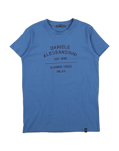 DANIELE ALESSANDRINI T-shirt Slate blue 90% Cotton, 10% Elastane